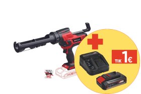 Akumuliatorinis silikono pistoletas EINHELL TE-SG 18/10 Li, Solo, dozavimo jėga 2000 N, max. talpa 310 ml, be akumuliatoriaus ir kroviklio