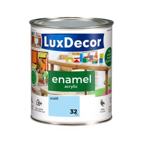 Universali akrilinė emalė LUXDECOR, 0,75 l, (32) Mėlyna lagūna, matinė, vandens pagrindu