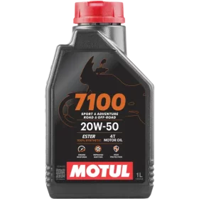 Variklių alyva MOTUL 7100 20W50 4T, moto technikai, keturtakčių variklių, sintetinė, benzininiams varikliams, 1L, (104103)