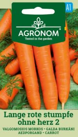 Daržovių sėklos, AGRONOM Morkos valgomosios, LANGE ROTE STUMPFE OHNE HERZ 2, 3 g.