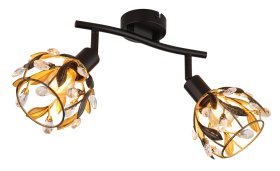 Kryptinis šviestuvas GLOBO Mika, 2 x E14, 25W, 230V, metalo, aukso sp., 250x120x155 mm, 15759-2