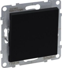Perjungiklis LEGRAND SUNO, 1 klavišo, įleidžiamas, automatiniai gnybtai, juodos sp., 721406