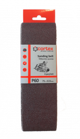 Juosta šlifavimui CORTEX P60, 75 x 533 mm, 3 vnt.