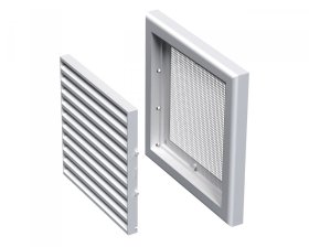 Ventiliacinės grotelės VENTS MV100S, 154 x 154, plastikinės, baltos spalvos