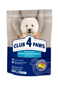 Sausas šunų ėdalas CLUB4PAWS, mažų veislių, ėriena su ryžiais, 900g