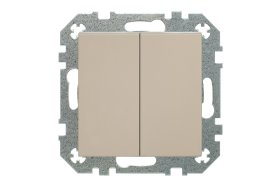 Perjungiklis LIREGUS Retro, 2 klavišų, įleidžiamas, matinės kreminės sp., spyruokliniai pajungimo kontaktai, IP6+6.10-201-01.R/ONC