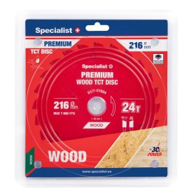 Medienos pjovimo diskas skersinio pjovimo staklėms SPECIALIST+ Wood Premium, 216x30 mm, 24 dantys