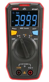 Multimetras UNI-T Ut123T, Kintama/nuolatinė įtampa iki 600V, varža iki 20, temp. iki 300°C, sujungimo tikrinimas, bekontaktis lauko aptikimas.