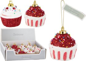 Eglutės žaisliukas Keksiukas, su pabarstukais ir glazūra, 3 skirtingos sp., 7 x 7 x 8 cm