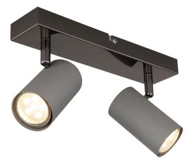 Kryptinis šviestuvas GLOBO Robby, GU10, 2 x 25W, 230V, pilkos sp., 260x100x120 mm