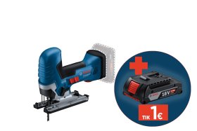 Akumuliatorinis siaurapjūklis BOSCH Professional GST 18V-125 S, Solo, judesių skaičius tuščiąja eiga 500-3500 min-1, be akumuliatoriaus ir kroviklio