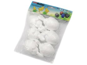 Kiaušiniai dekupažui, polistirolis, 6 vnt., 8 x 4,5 cm