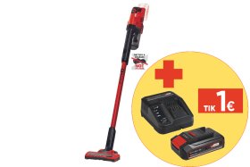 Akumuliatorinis dulkių siurblys EINHELL TE-SV 18 Li Solo, 2 (ECO arba BOOST) siurbimo galios nustatymai, dulkių maišelio talpa 0,6 L, be akumuliatoriaus ir kroviklio