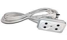 Ilgiklis R.ALIŠAUSKO I2/10, 2 lizd., 10m, be įž., be jungiklio, 2x0,75, baltos sp.