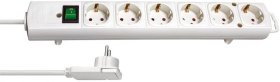 Ilgiklis BRENNENSTUHL Comfort-Line Plus, 6 lizd., 2m, su įž., su jungikliu, 3x1.5, plokščias kištukas, baltos sp., 1153320100