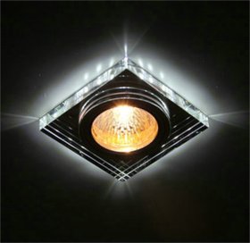 Montuojamas šviestuvas BALTIK GAISMA D7063, GU10 lemputė + LED 3W 3000K 240 lm šviečiantis kraštas, kvadratinis, juodos sp