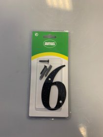 Namo numeris 6 100x65mm, kald.metal., juoda sp., 9863