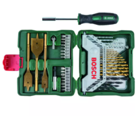 Įrankių rinkinys BOSCH X-Line, 40 dalių priedų kompl. su atsuktuvu