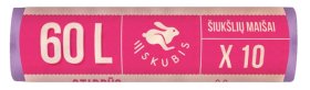 Šiukšlių maišai SKUBIS kvapnūs, užrišami, 60 l., 10 vnt.