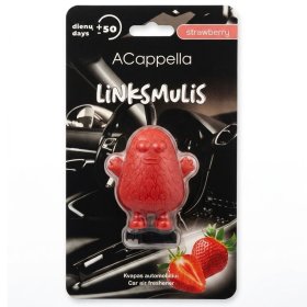 Automobilių oro gaiviklis ACAPPELLA Linksmulis Strawberry, į ventiliacijos groteles