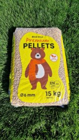 Medienos pjuvenų granulės, 6mm, 15 kg, drėgnumas <10%, peleningumas <1%, kaloringumas ~ 16,5 MJ/kg