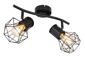 Kryptinis šviestuvas GLOBO Priska, E27, 2 x 40W, 230V, juodos sp., 340x130x190 mm