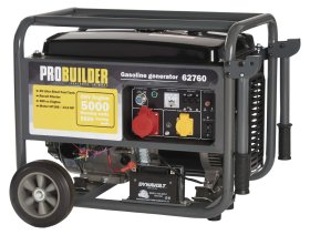Benzininis generatorius PROBUILDER, nominali galia 5 kW, maksimali 2,05 kW, degalų bako talpa 4 l