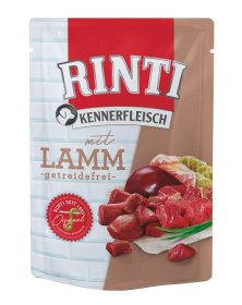 Konservuotas šunų ėdalas RINTI, su ėriena, maišelyje, 400g