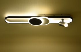 Pakabinamas LED šviestuvas BALTIK GAISMA Mx55767, 46 W, 3000-6000K, 230V, 3455 lm, 800 x 150 x 80 mm, dimeriuojamas, su pultu, juodos/baltos sp.