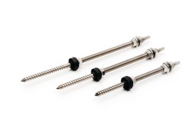 Saulės modulių konstrukcijos tvirtinimo smeigė EL-SUN, per stogo dangą į medį, M10 x 200, A2, M10200, 1 vnt.
