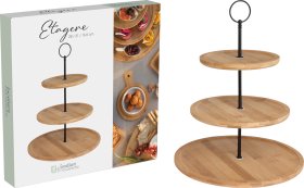 Stalo serviravimo indas, 3-jų aukštų, bambukas