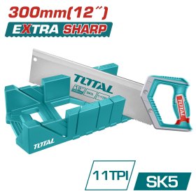 Pjūklas TOTAL, medienai, su plastikiniu loveliu, 11TPI, 65Mn, 300 mm, THTK591262