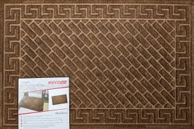 Durų kilimėlis RICCO Roma, 40 x 60 cm, rudas, 100% PP ant guminio pagrindo, 450-002