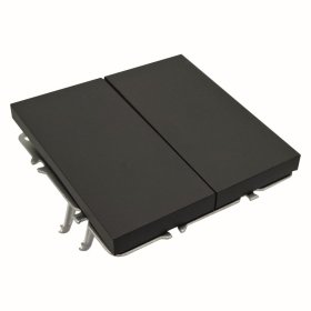 Perjungiklis TOPE Bora, 2 klavišų, įleidžiamas, juodos sp., 16 A, 250 V, 500900027