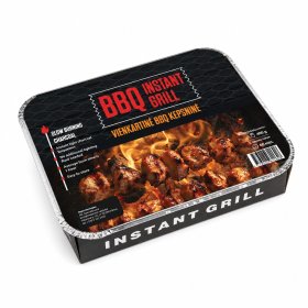 Vienkartinė kepsninė BBQ Instant Grill, su medžio anglies briketais, 60 min., 270x220x50 mm