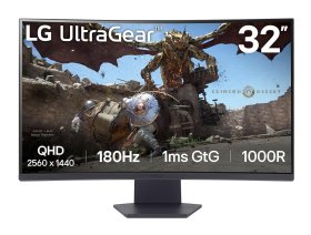Monitorius LG UltraGear 32GS60QC-B, 31,5", VA lenktas (Curved), 180 Hz, 1 ms
