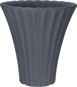 Lauko vazonas, tulpės formos, pilkos sp., 40 x 40 x 42 cm.