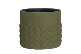 Kambarinis keraminis vazonas 4Living Vilja, žalios sp., 17,5 x 17,5 x 15,5 cm.