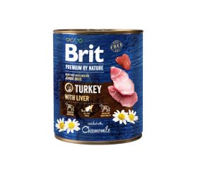 Konservuotas šunų ėdalas Brit Premium By Nature, su kalakutiena ir kepenimis 800g