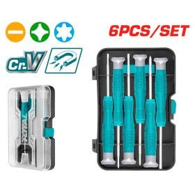 Atsuktuvų rinkinys tiksliems darbams TOTAL, Cr-V, 6 vnt., THT250PS0601