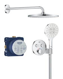 Potinkinė dušo sistema GROHE PRECISION SMARTCONTROL su termostatu, Vitalio Rain Mono 310mm lietaus galva ir SmartActive dušeliu, chromo spalva, 34877000