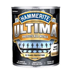 Antikoroziniai dažai HAMMERITE Ultima, 0,7 l, baltos sp., matiniai