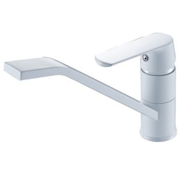 Plautuvės maišytuvas MILA, lenktu snapu, baltas, 170517