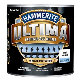 Antikoroziniai dažai HAMMERITE Ultima, 2,2 l, baltos sp., blizgūs