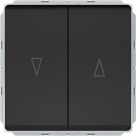 Žaliuzių jungiklis VILMA ST150, 2 klavišų, įleidžiamas, be rėmelio, juoda matinė sp., P410-020-02 