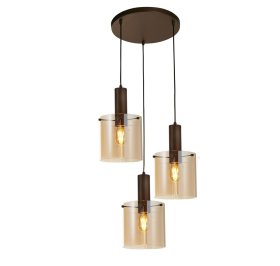 Pakabinamas šviestuvas SEARCHLIGHT Sweden, E27, 3 x 60W, 230V, 470 x 470 x 350 mm, maksimalus aukštis 1500 mm, 88910-3MO