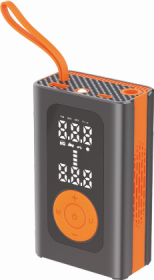 Akumuliatorinė, skaitmeninė oro pompa ALBURNUS, Type-C ir USB-A jungtys; Įtampa: 12V; 150 PSI oro tiekimo slėgis; 14.8Wh / 7.4V akumuliatoriaus talpa; 5V / 2A krovimo įtampa