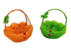 Velykų dekoracija dekoratyvinis krepšelis SIZAL, aukštis 19 cm, plotis 16 cm