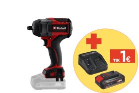 Akumuliatorinis smūginis veržliasukis EINHELL TP-CW 18/750-C Li BL - Solo, 18 V, 1/2" jungtis, bešepetėlis variklis, maks. sukimo momentas 1000 Nm, be akumuliatorių ir kroviklio