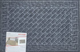 Durų kilimėlis RICCO Roma, 40 x 60 cm, pilkas, 100% PP ant guminio pagrindo, 450-001